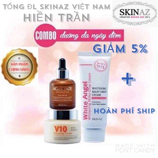 Combo Quyền Lực Dưỡng Trắng Ngày Đêm Skinaz