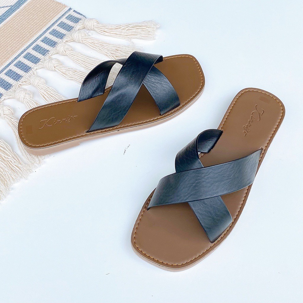 Dép Đế Xẹp Nữ Quai Chéo Thời Trang Thương Hiệu Detaunisex Mã DX02