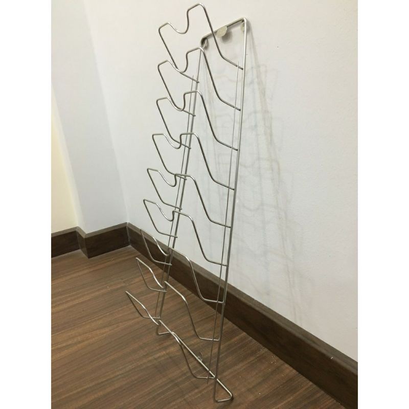 Kệ inox để vung,máng treo vung inox , Giá treo inox để nắp vung nồi 6, 9 tầng SUS304