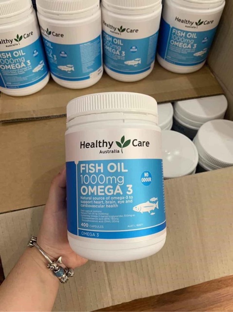 Fish oil 1000mg Omega-3 Healthy care 400 viên🍀Freeship🍀 Dầu cá tự nhiên