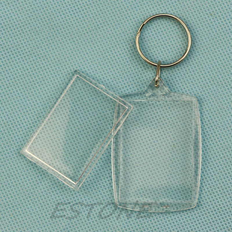 Móc chìa khóa chất liệu nhựa Acrylic trong suốt 40 x 27 mm tự thiết kế móc khóa tại nhà