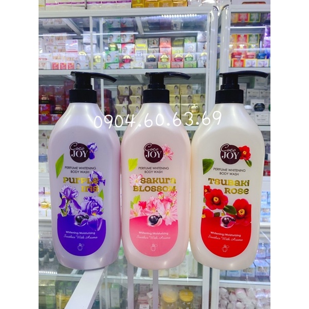 Sữa Tắm Coco Joy 900ml Tsubaki Rose - Purple Iris - Sakura Blossom