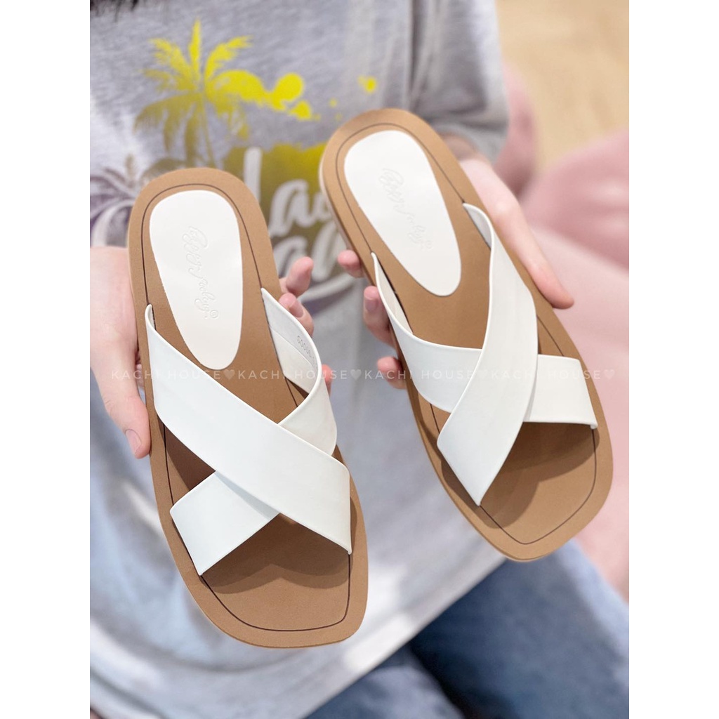 Dép 2 quai chéo bản to S0066-1- Kachi House