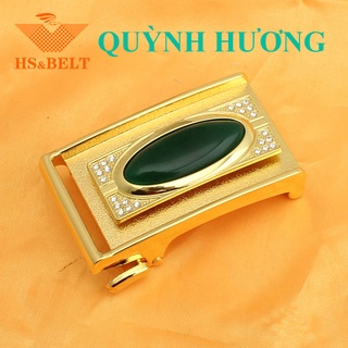 Đầu khóa dây nịt nam mặt thắt lưng da doanh nhân thời trang gắn đá mã não dùng dây 35mm khóa tự động