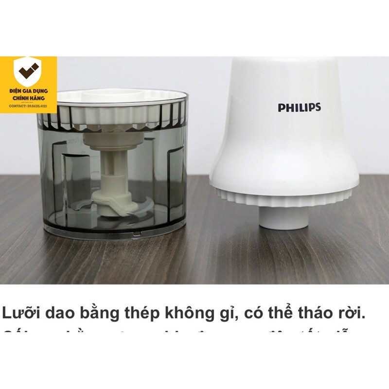 Máy xay thịt Philips HR1393 0.7L - Hàng chính hãng, Trưng bày