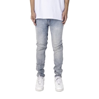 Quần jean nam streetwear cao cấp FNOS NZ20 màu xanh trơn wash bạc form