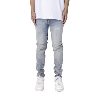 Quần Jean Nam Streetwear Cao Cấp FNOS NZ20 -  Màu Xanh Wash Bạc - Form Slimfit - Jean Thun Co Giãn.