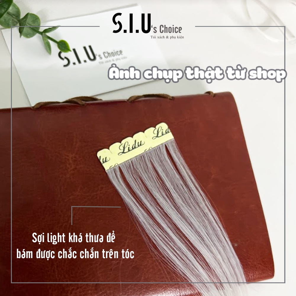 Tóc giả highlight dán từ sợi protein giống tóc thật dài 65cm siuschoice