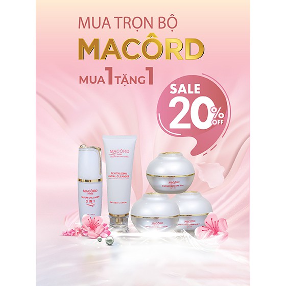 Bộ Mỹ Phẩm Dưỡng Trắng Da Mặt 5 Món Của Pháp: Kem Dưỡng Ngày Và Đêm + Serum + Kem Chống Nắng + Sữa Rửa Mặt