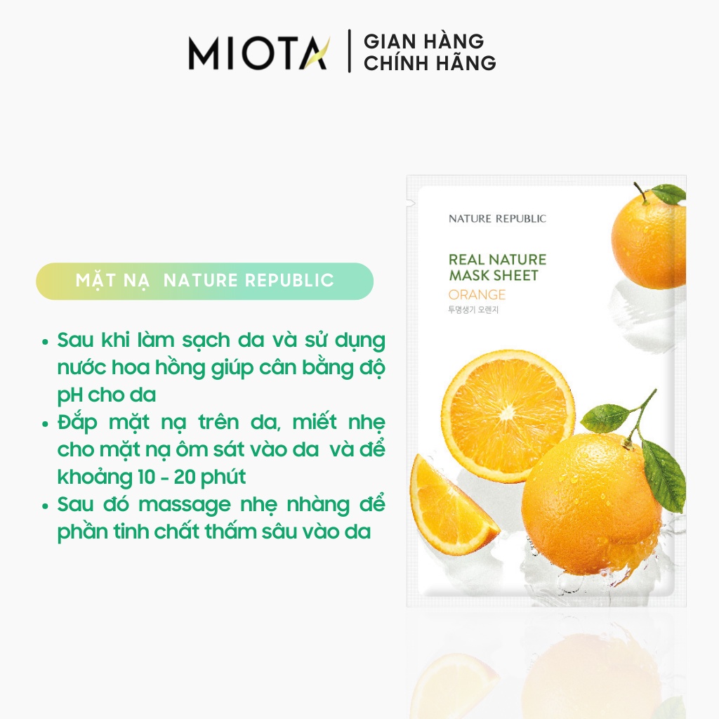 Mặt nạ dưỡng ẩm, làm trắng da Nature Republic