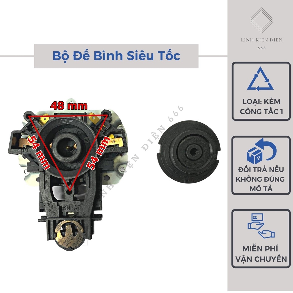 Đế Ấm Siêu Tốc Kèm Công Tắc Đế Bình Siêu Tốc Chân Âm Đun Nước