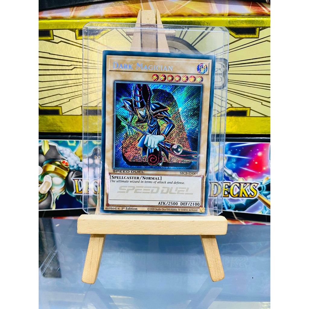 [ Dưa Hấu Yugioh ] Lá bài thẻ bài Dark Magician - Secret Rare - Tặng bọc bài nhựa bảo quản