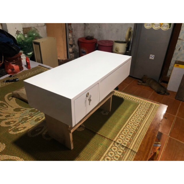 ✅ Bàn trang điểm treo tường đẹp 70cm có 2 ngăn kéo & khoá tủ BTD-2559 | BigBuy360 - bigbuy360.vn