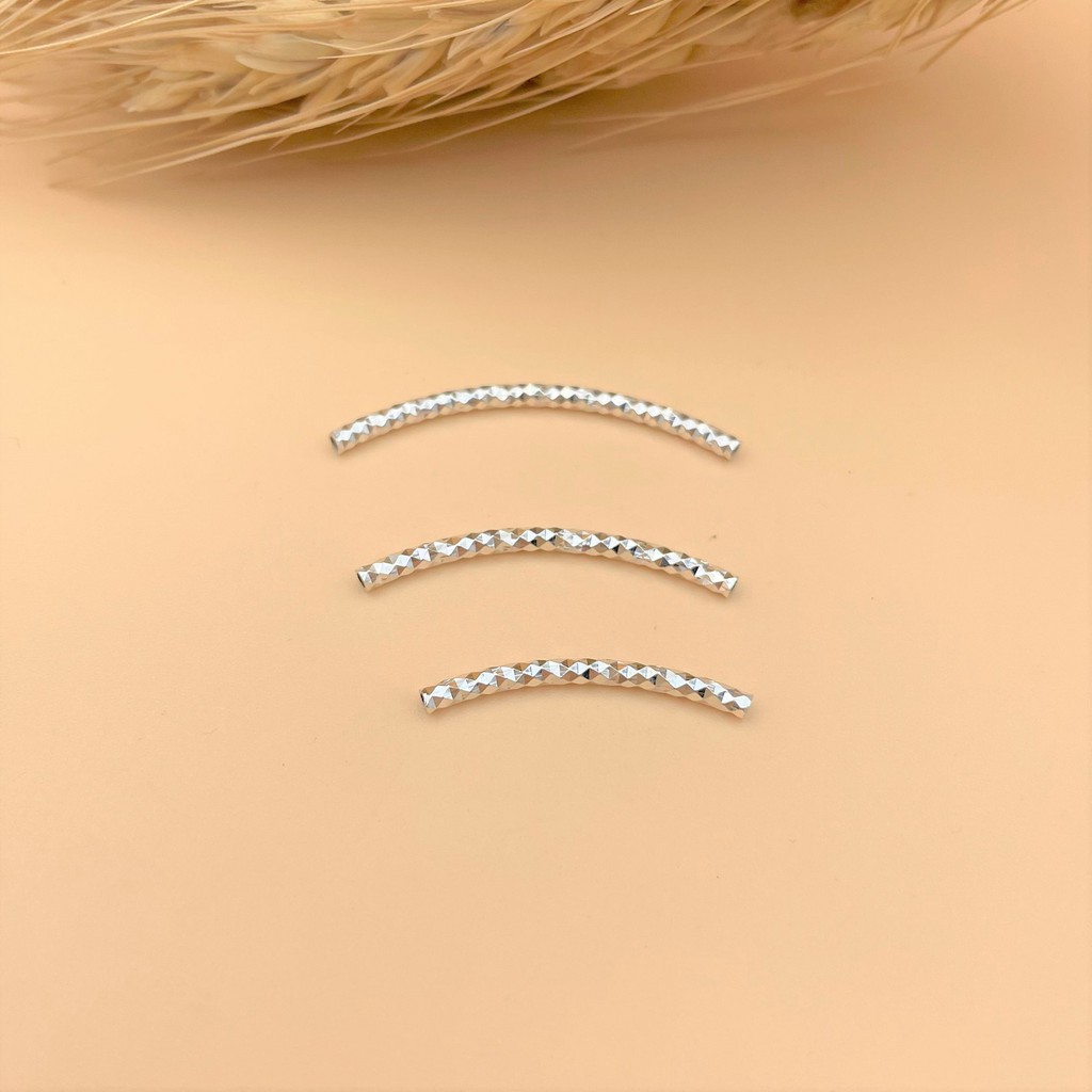 Charm ống bạc loại khấc khắc đa giác - Charm Bạc 925 - Mã CB021