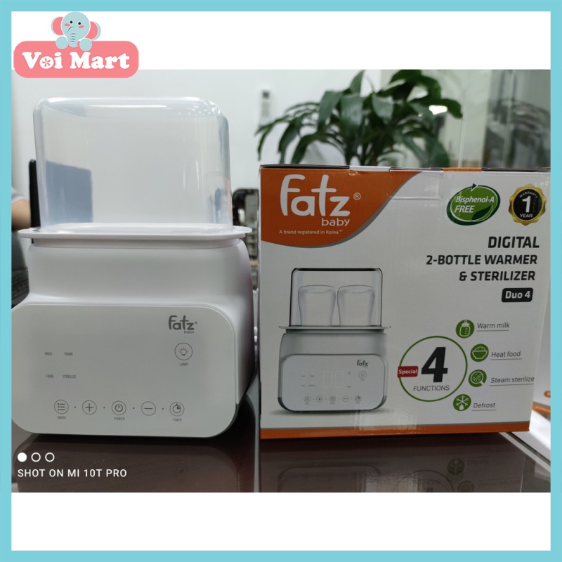 Máy Hâm Sữa Tiệt Trùng Điện Tử Duo 4 Fatzbaby FB3095MX Bảo Hành Chính Hãng 12 Tháng