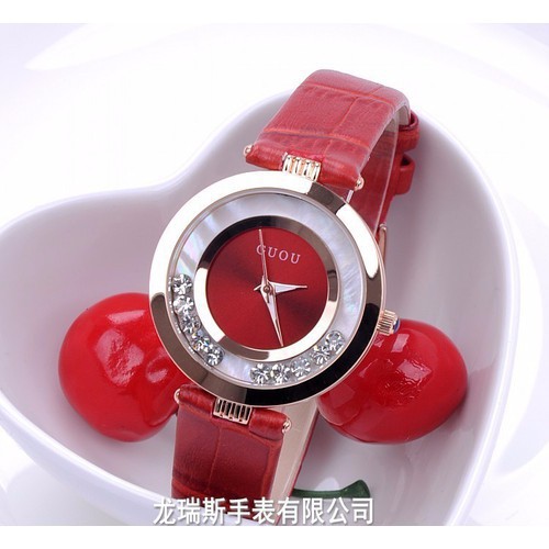 Đồng hồ nữ GUOU dây đỏ - 8039D