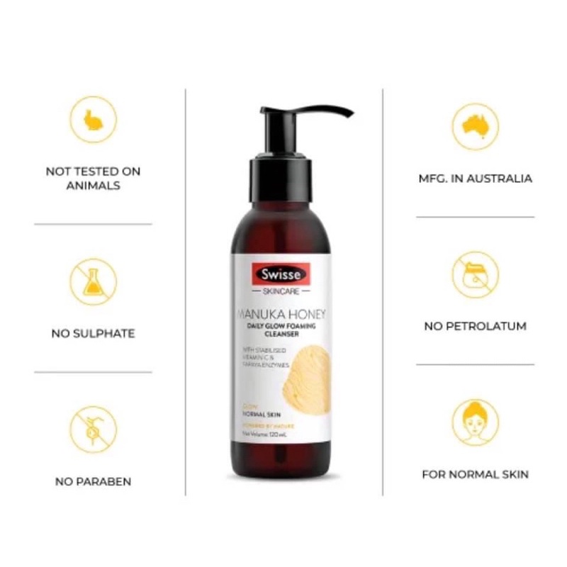 Sữa rửa mặt Swisse skincare mật ong Manuka - da nhạy cảm & da mụn