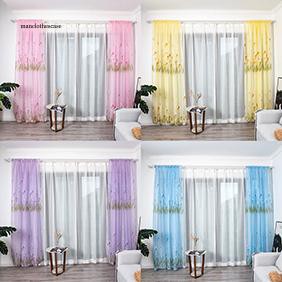 Rèm Cửa Vải Voan Với Họa Tiết Hoa Đầy Độc Đáo Kích Thước 100x200cm