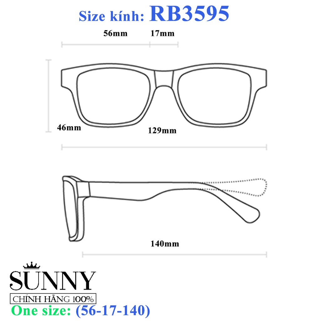 RB3595 9116-71 - kính mát Rayban chính hãng, bảo hành toàn quốc, có kèm tem chống hàng giả của bộ công an