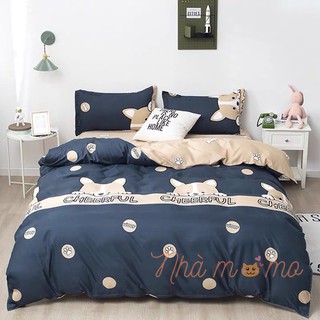 [SIÊU DỄ THƯƠNG] BỘ CHĂN GA GỐI COTTON POLY CÚN YÊU - Nhà Momo