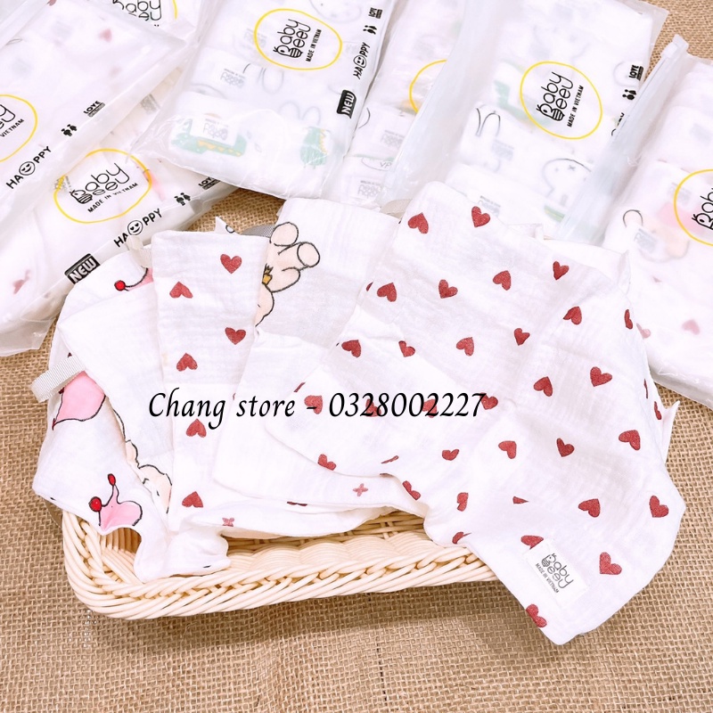 SET 5 KHĂN XÔ SỮA ORGANIC CAO CẤP  SIÊU MỀM BABY BEE