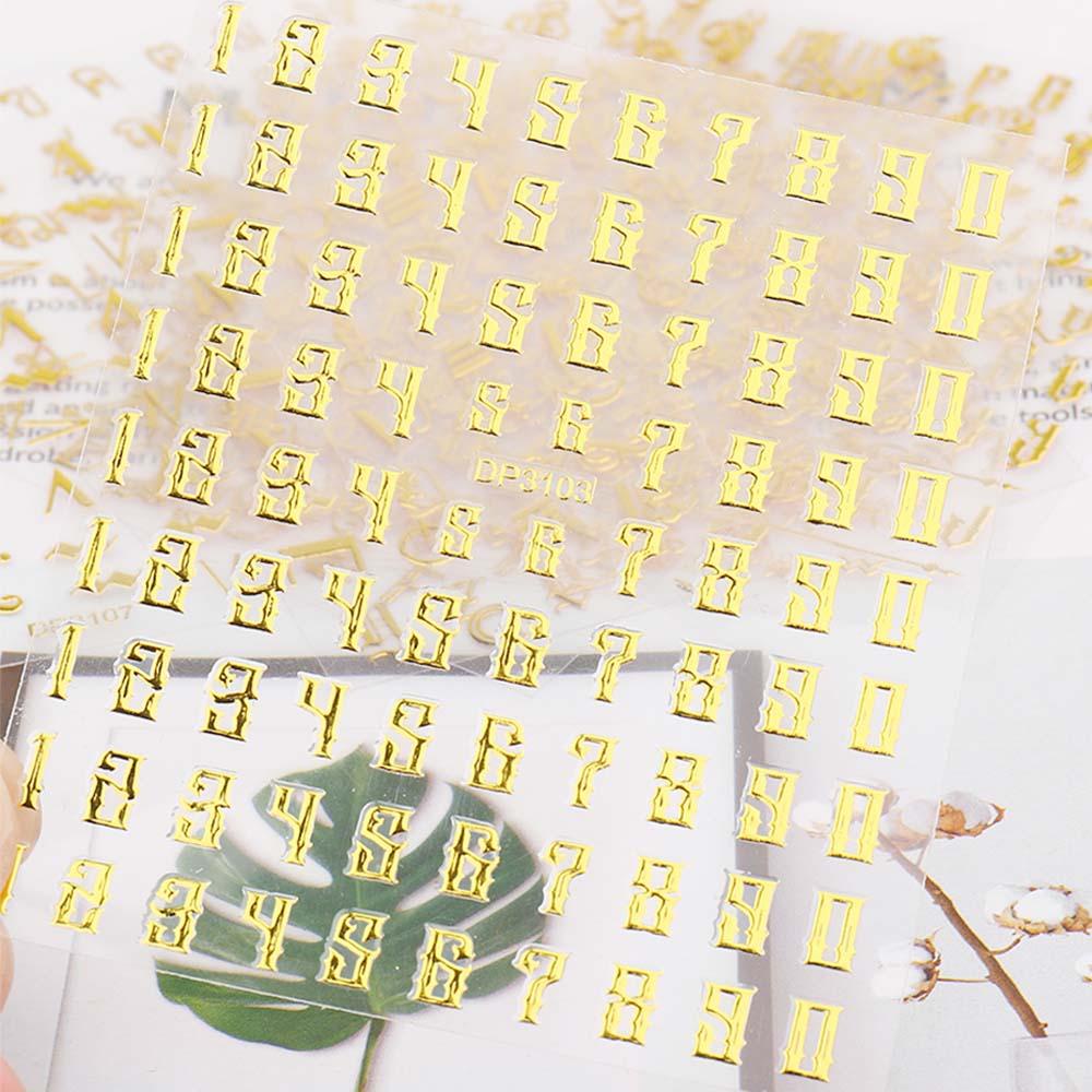 OCEANMAP Sticker Chữ Cái Tiếng Anh Dán Móng Nghệ Thuật