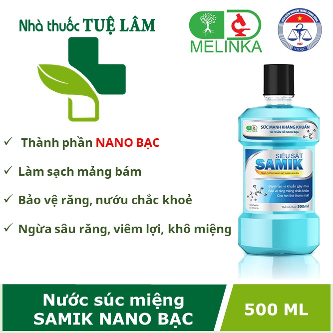Nước súc miệng Samik Nano Bạc 500ml
