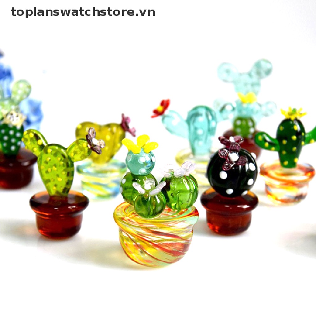 Cây Xương Rồng Mini Bằng Kính Để Bàn Trang Trí Nhà Cửa