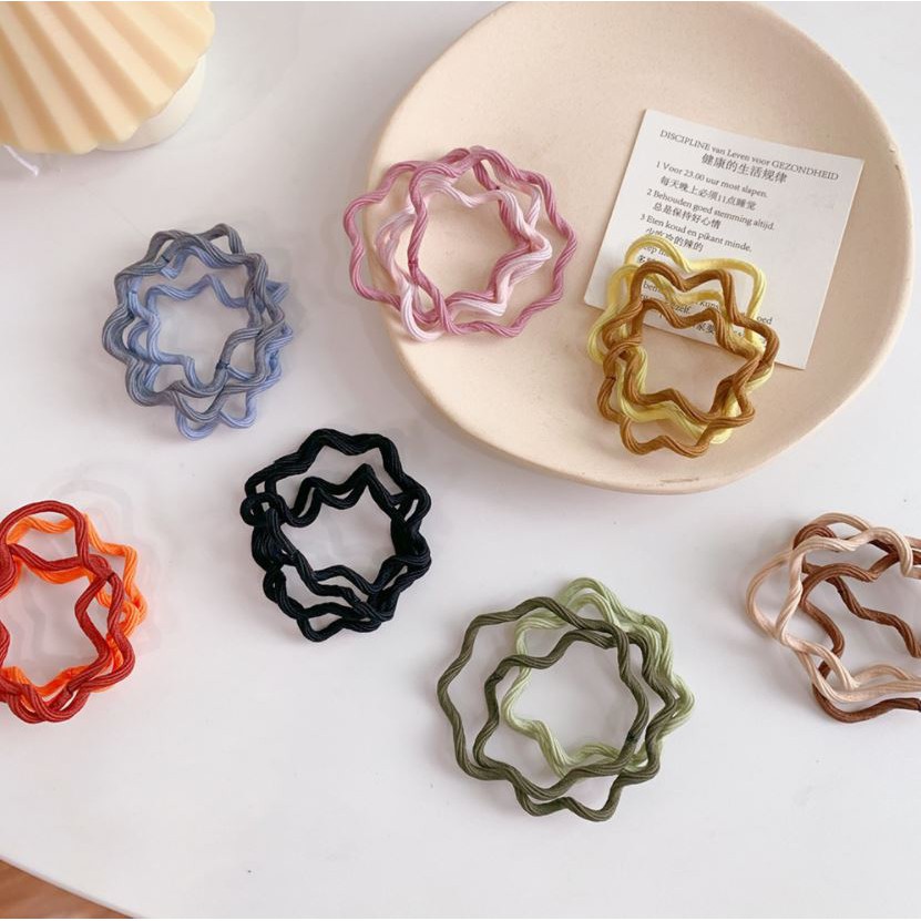 (Bộ 4 cái) Dây Thun Cột Tóc LIN Nhiều Màu Cho Nữ