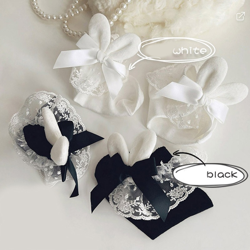 Đôi Tất Chân Cotton Trang Trí Ren Hoa Dễ Thương Cho Bé Gái