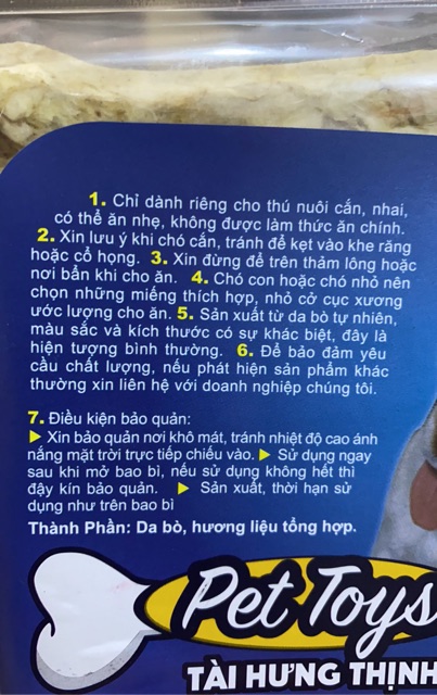 Xương Gặm Da Bò Vị Gà Tài Hưng Thịnh cho Cún Yêu mã 814