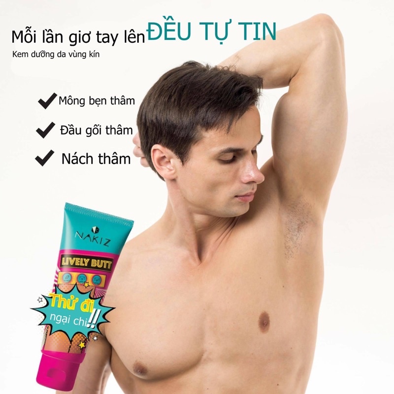 Nakiz Lively Butt Kem thâm mông, bẹn, nách da xỉn màu khô sần - Chính hãng Thái Lan