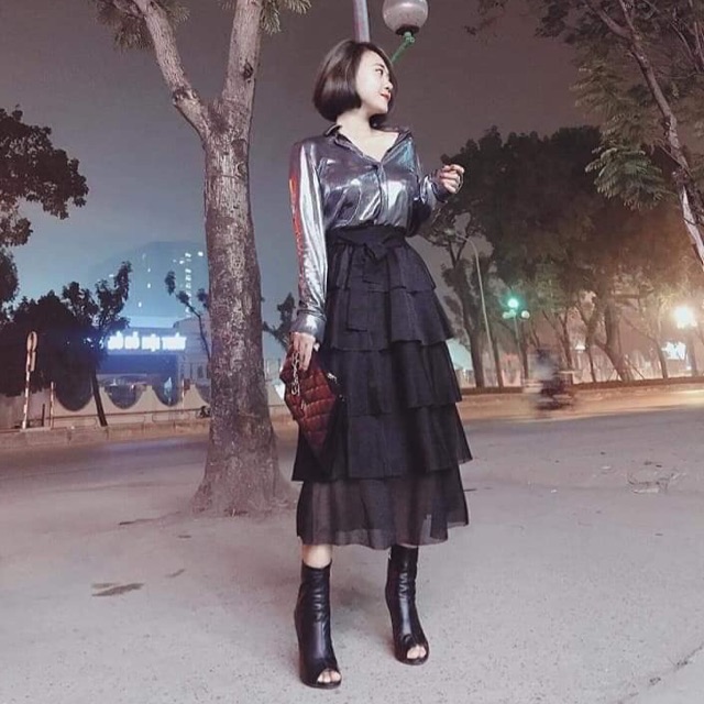 Chân váy tầng maxi
