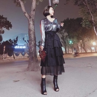 Chân váy tầng maxi