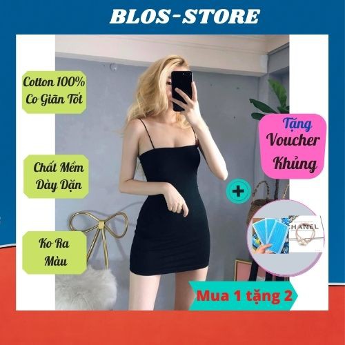 Váy Body🍀FRRESHIP🍀Váy Hai Dây Ôm Eo Sợi Bún Siêu Sexy