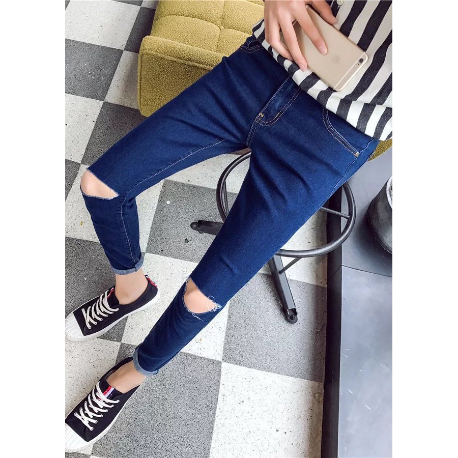 Quần Jean Nam Cotton Co Giãn Mềm Mịn Phom Ôm Dáng Hàn | BigBuy360 - bigbuy360.vn