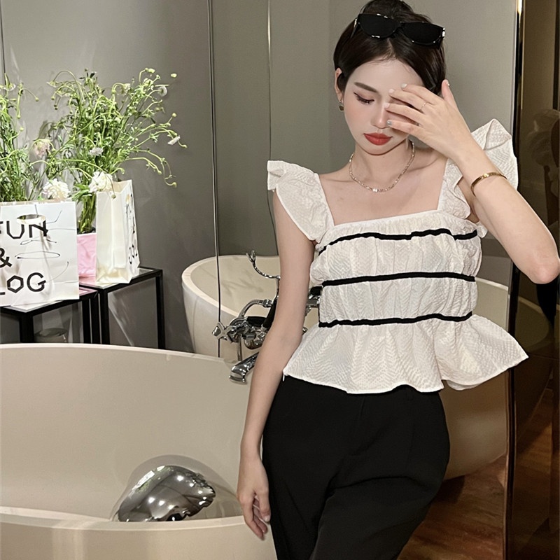 Áo Sơ Mi Không Tay Cổ Vuông Thời Trang Dành Cho Nữ