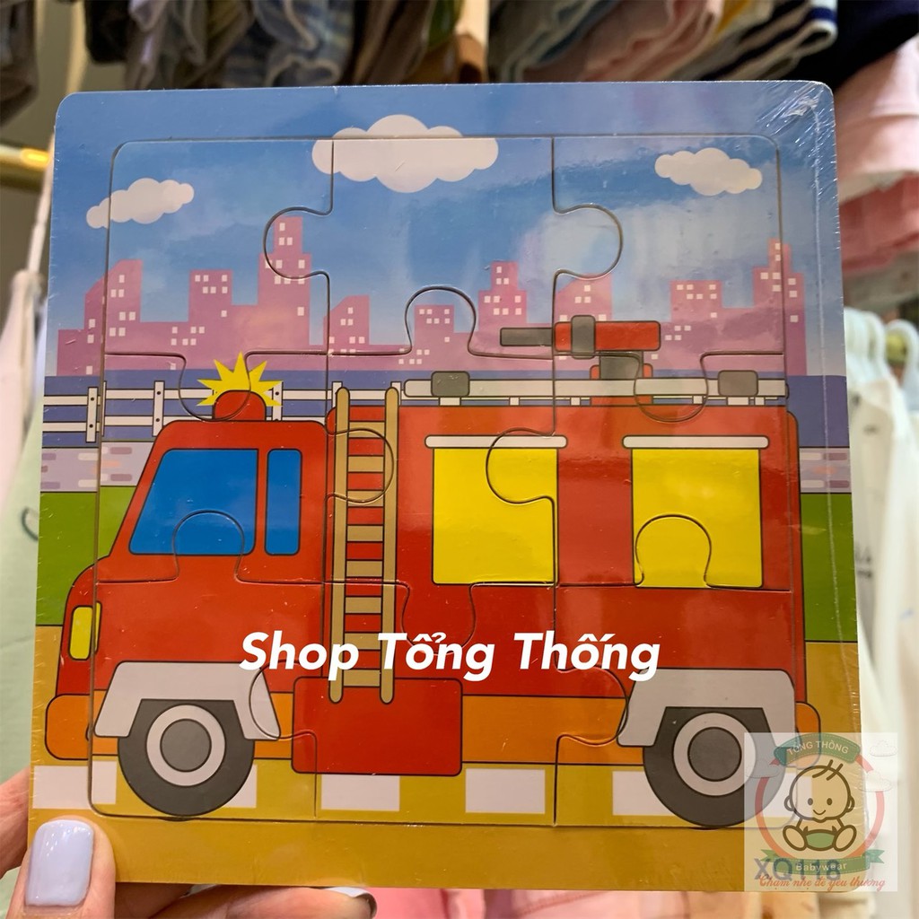 [SIÊU RẺ] Đồ chơi Ghép hình puzzle tranh ghép gỗ an toàn 9 mảnh xếp hình con vật, phương tiện cho bé trai bé gái