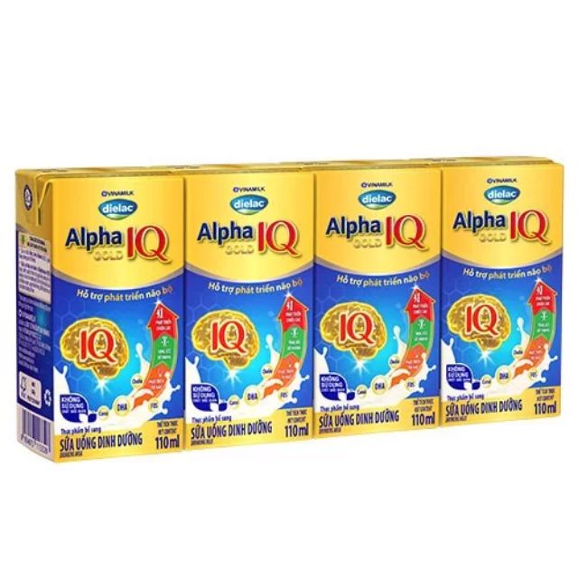 Sữa bột pha sẵn Dielac Alpha Gold IQ 110ml - Lốc 4 hộp x 110ml