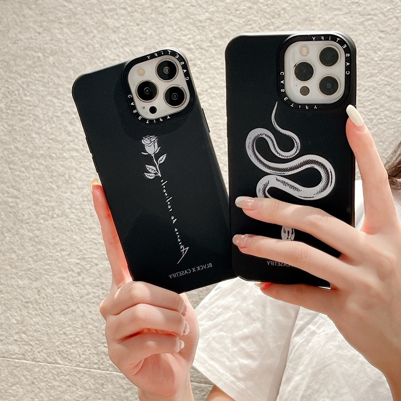 Blvck Ốp Điện Thoại Silicon Dẻo Mềm Hình Đầu Lâu / Hoa Hồng / Rắn Cho iphone 15 14 plus 11 12 13 pro max