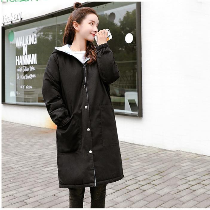 [ÁO HAI MẶT] Áo khoác dù dài nữ qua đầu gối, áo khoác choàng form dài 2 mặt thời trang cho nữ
