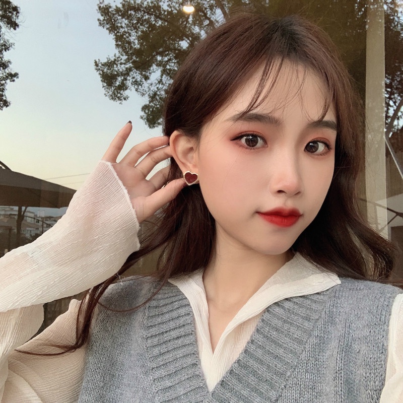 Bông tai mạ bạc 925 thiết kế đơn giản phong cách Hàn quốc