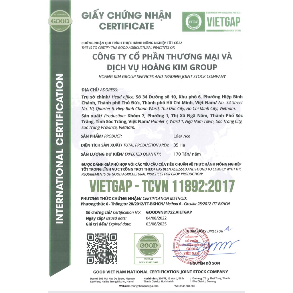 1.8KG GẠO TÍM THAN HỮU CƠ HOÀNG KIM