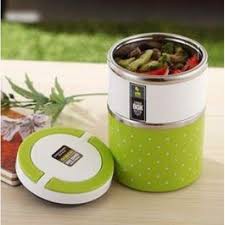 Cặp lồng đựng cơm giữ nhiệt 1-2-3 tầng ruột inox Lunchbox chấm bi