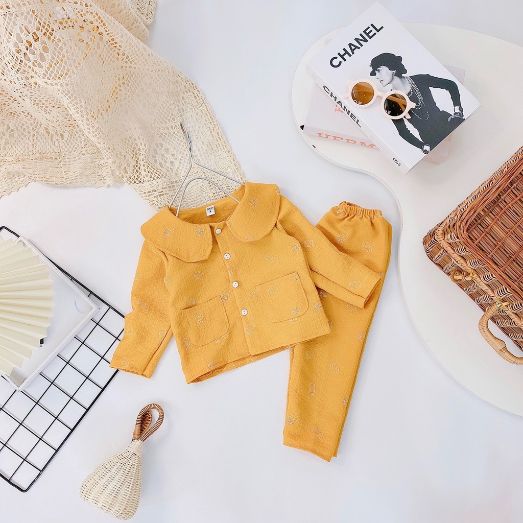 Pijama cho bé, combo 2 bộ pijama dài tay cho bé gái BD57-10