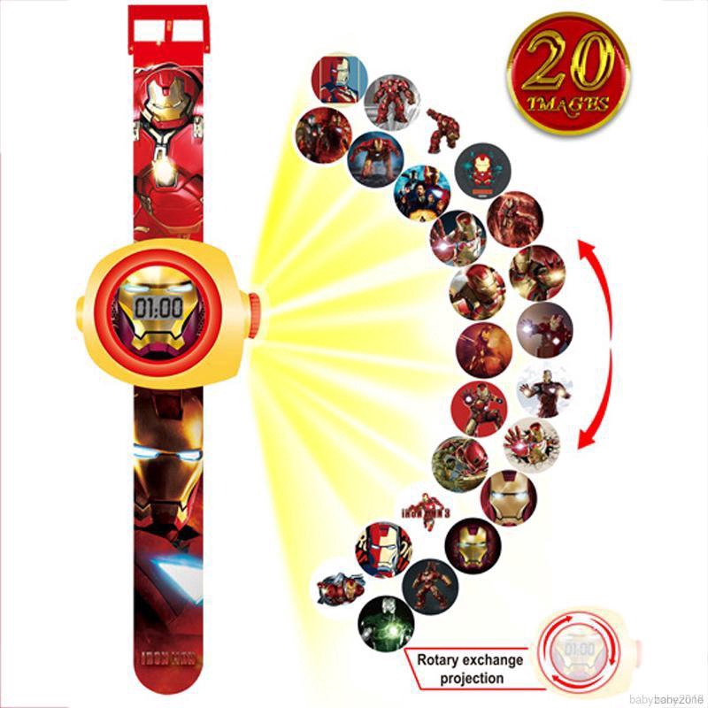 Đồng hồ đeo tay điện tử chiếu hình hoạt hình 3D dễ thương cho bé