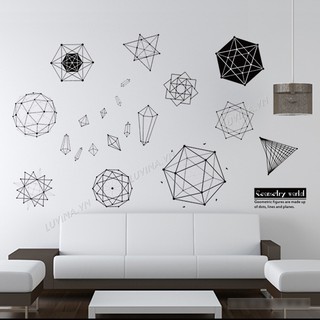 [ĐƠN 200K TẶNG QUÀ SIÊU YÊU]-Decal dán tường LUVINA trang trí quán cafe- Khối hình học