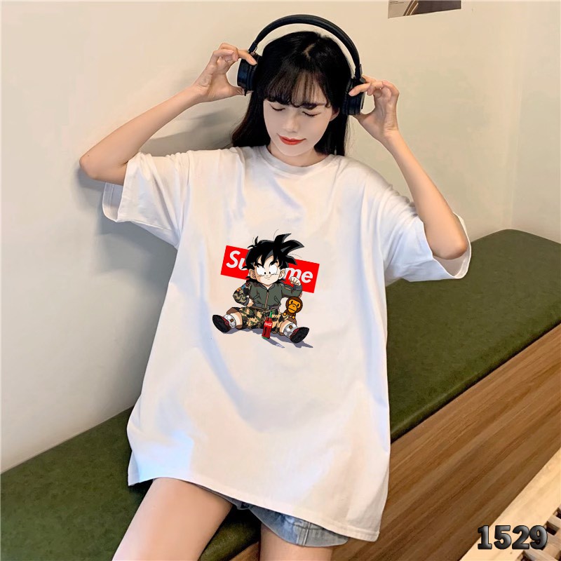 ÁO THUN TAY LỠ IN HÌNH GOKU FT SUP PHONG CÁCH HÀN QUỐC FREE SIZE 1529