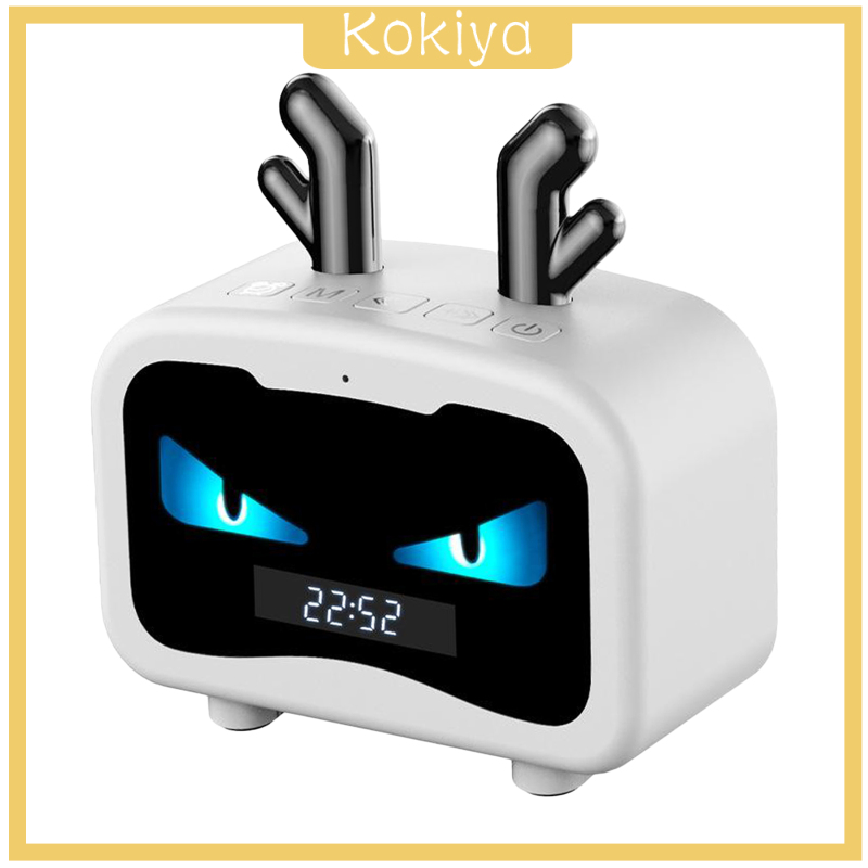 [KOKIYA]Wireless Bluetooth Speaker Alarm Clock Digital FM Radio HD Call for Home White