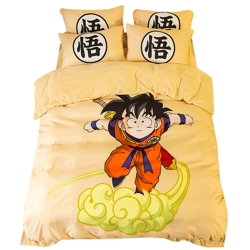 Bộ Chăn Ga Và Vỏ Gối In Hình Nhân Vật Phim Dragon Ball 3d